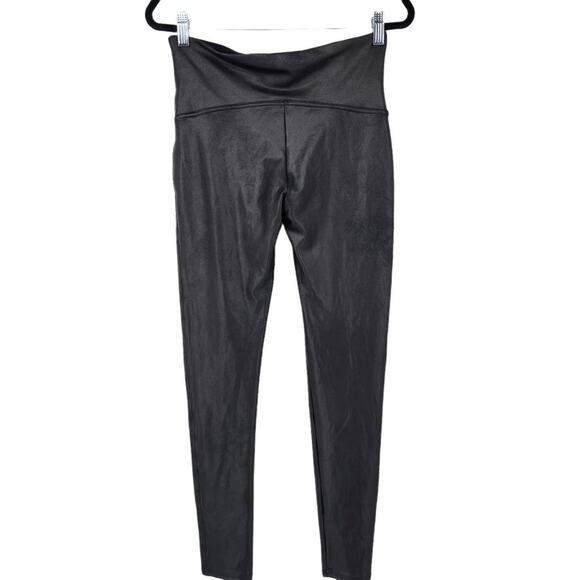 SPANX by Sarah Blakely Black Slimming Faux Leather Leggings Pants Size XS - Picture 4 of 5